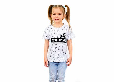 Детская белая футболка с надписью «girl power»