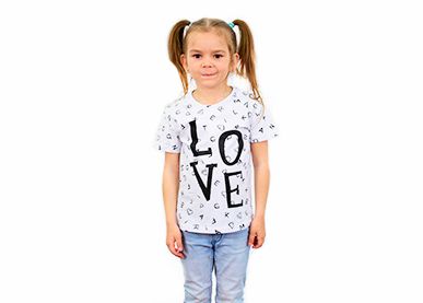 Детская белая футболка с надписью «Love»