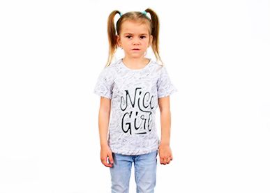 Детская белая футболка с надписью «Nice girl»