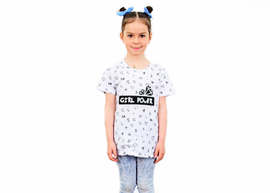 Детская белая футболка с надписью «girl power»