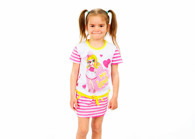Детское розовое платье с надписью «My love»