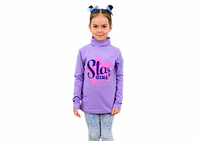 Фиолетовая детская водолазка Star girl