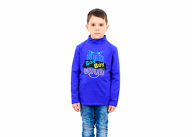 Детская водолазка синяя с надписью «GOOD BOY»