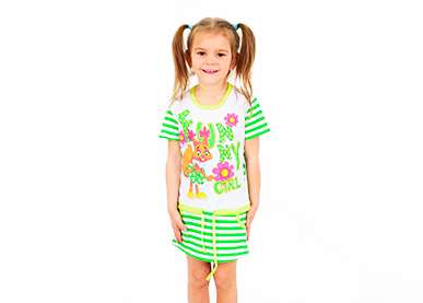 Детское зеленое платье с принтом белочки